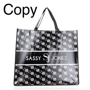 Sassy Jones Black and White Patterned Tote - 3 Bags included